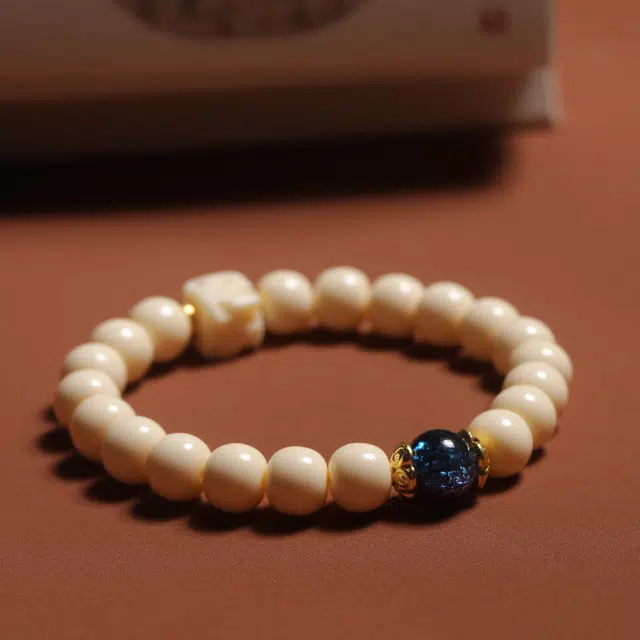 嫒柯 国潮新中式百搭轻奢高级文玩招财万事如意大吉大利念珠复古风文艺风#好运 象牙果 手串 男女同款情侣款