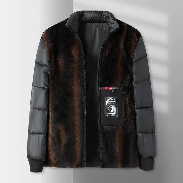 老爷车 冬季加绒加厚棉衣内胆可脱卸一衣多穿保暖抗寒棉服外套 男款