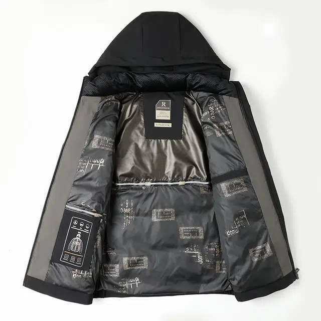 老爷车 冬季中年男士加棉加厚连帽棉衣面包服外套休闲百搭棉服 男款