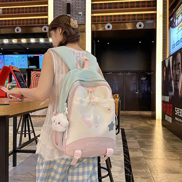 泰格奴 小清新高颜值精美潮版韩版背包上课百搭书包 尼龙 双肩包 常规 女款 多色