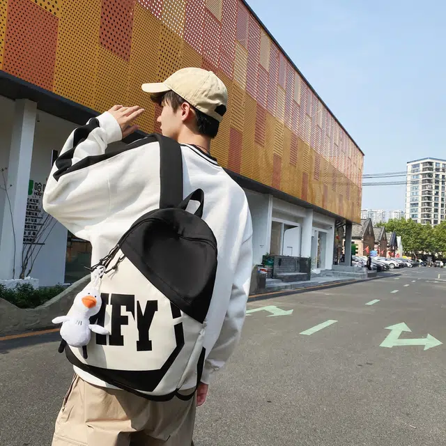 泰格奴 小清新休闲高颜值精美潮版韩版背包初中生高中生大学生上课百搭书包 尼龙 双肩包 男女同款情侣款 黑色/绿色/蓝色/粉色