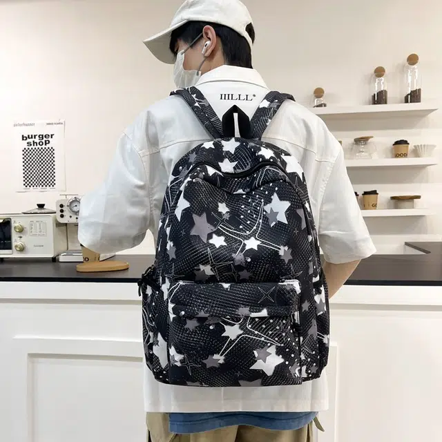 泰格奴 撞色系轻便百搭背包个性气质潮流时尚初中高中大学生上课百搭书包 尼龙 双肩包 常规 男女同款情侣款 黑色/粉红色/黄色/绿色/蓝色