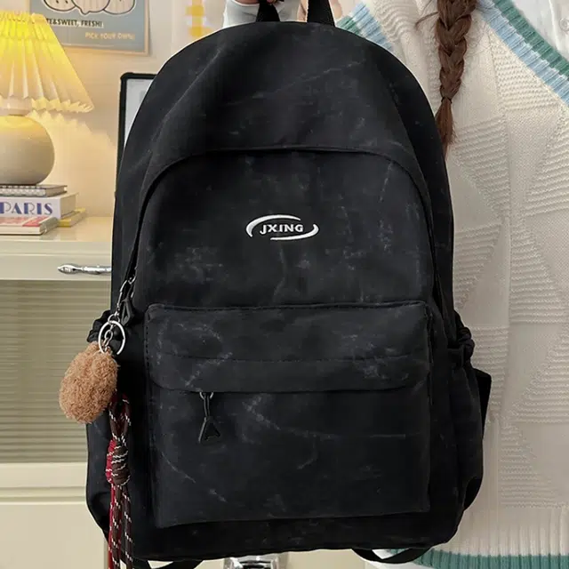 泰格奴 涂鸦精美机能通勤旅行轻便高颜值大容量背包初中高中大学生上课百搭书包 尼龙 双肩包 常规 男女同款情侣款 黑色/白色/红色/蓝色