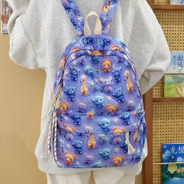 泰格奴 涂鸦精美机能通勤旅行小清新轻便高颜值 尼龙 双肩包 男女同款情侣款 多色