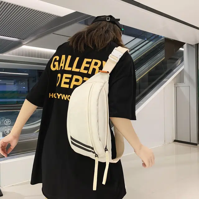 泰格奴 潮流时尚质感日常出行旅游百搭单肩包 尼龙 胸包 常规 男女同款情侣款 白色/黑色/粉红色/桔红色/军绿色