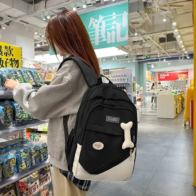 泰格奴 撞色系大容量百搭设计简约洋气个性质感 尼龙 双肩包 常规 男女同款情侣款 多色