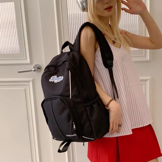 泰格奴 撞色系轻便百搭背包美版韩流洋气个性气质高级感潮流时尚初中高中大学生上课百搭书包 尼龙布 双肩包 常规 男女同款情侣款 多色