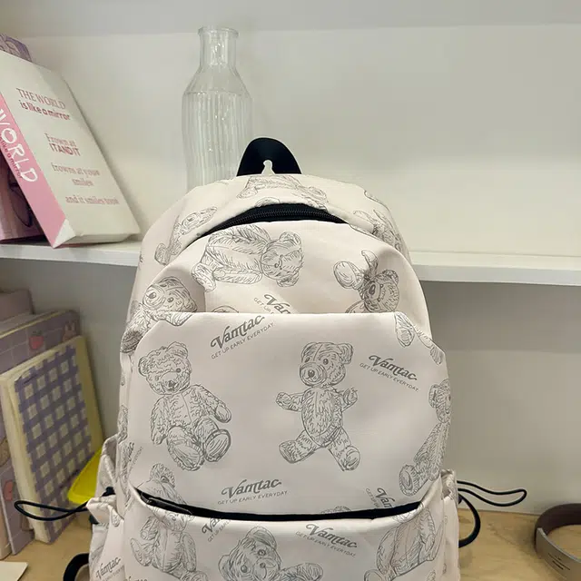 泰格奴 字母印花轻便简约国风大容量运动耐磨背包初中生高中生大学生上课百搭书包 尼龙 双肩包 常规 男女同款情侣款 多色