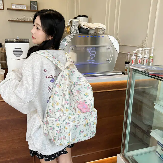泰格奴 字母印花轻便国风大容量运动百搭 尼龙 书包双肩包 女款 多色