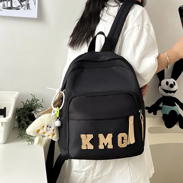 泰格奴 小清新高颜值精美潮版韩版背包上课百搭书包 尼龙布 双肩包 常规 男女同款情侣款 黑色/红色/卡其色/蓝色