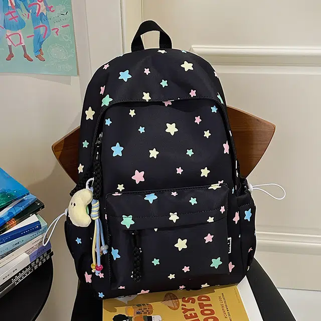 泰格奴 小清新简约休闲高颜值可爱韩版轻便背包初中高中大学上课百搭 尼龙 双肩包 女款 黑色/黄色/绿色/蓝色/粉色