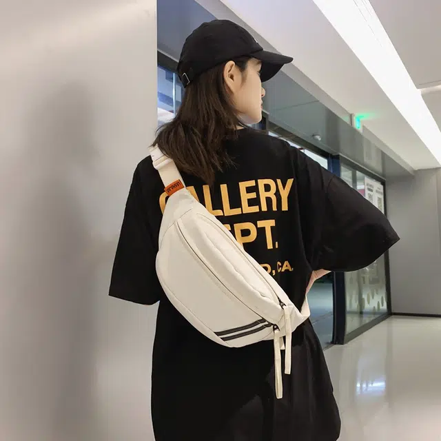 泰格奴 潮流时尚质感日常出行旅游百搭单肩包 尼龙 胸包 常规 男女同款情侣款 白色/黑色/粉红色/桔红色/军绿色