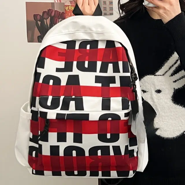 泰格奴 印花轻便简约国风大容量运动耐磨背包初中生高中生大学生上课百搭书包 尼龙 双肩包 常规 男女同款情侣款 黑色/绿色/蓝色/粉色