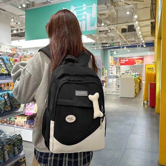 泰格奴 撞色系大容量百搭设计简约洋气个性质感 尼龙 双肩包 常规 男女同款情侣款 多色