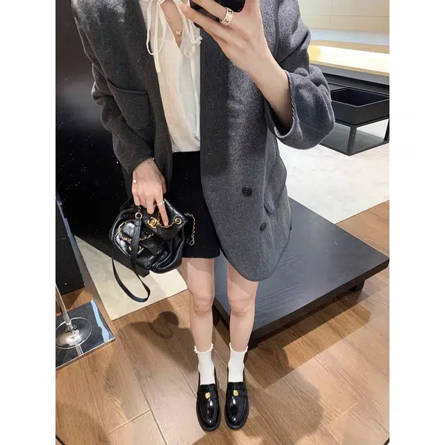 兰缪 复古百搭舒适软底舒适 乐福鞋 女 黑色