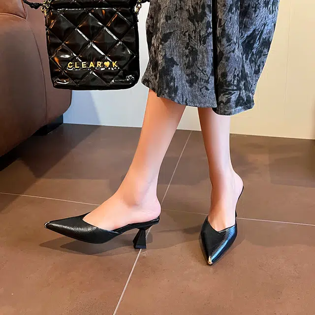 兰缪 高级感气质简约舒适不累脚包头拖鞋 女