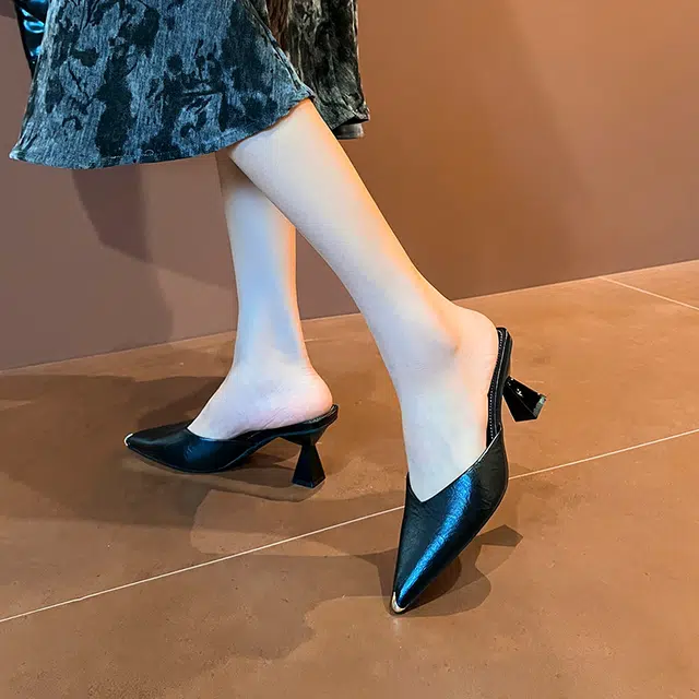 兰缪 高级感气质简约舒适不累脚包头拖鞋 女