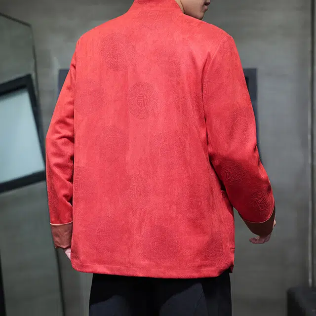 加荣 新中式高端复古盘扣改良唐装中国风宽松慵懒风中山装休闲百搭衫简约纯色基础款夹克外套 男女同款