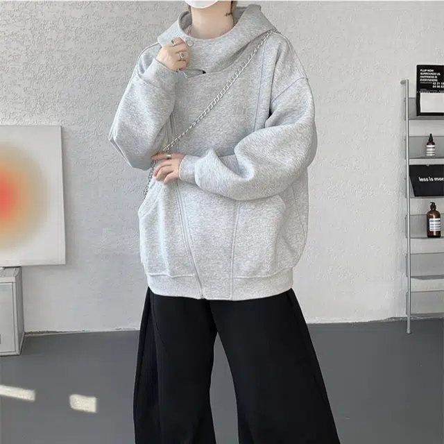 加荣 舒适情侣休闲百搭基础款套头潮流美式复古简约高级感卫衣 男女同款