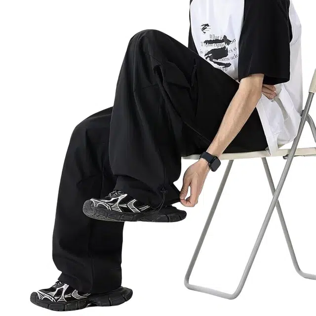 加荣 大口袋户外工装裤男夏季轻薄透气潮牌青少年出行通勤百搭男裤美式机能宽松休闲痞帅直筒阔腿裤长裤 男女同款