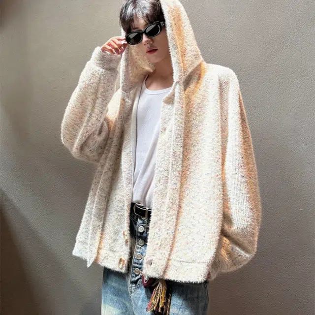 加荣 连帽针织卫衣外套男秋季美式慵懒风衬衫男款潮流宽松休闲套头衫男装时尚百搭青少年衬衣痞帅高级设计感长袖男士上衣 男女同款