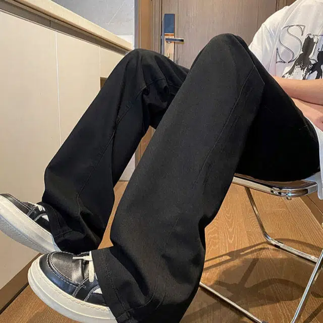 加荣 薄款透气宽松直筒水洗做旧复古青少年简约凉感牛仔裤 男女同款