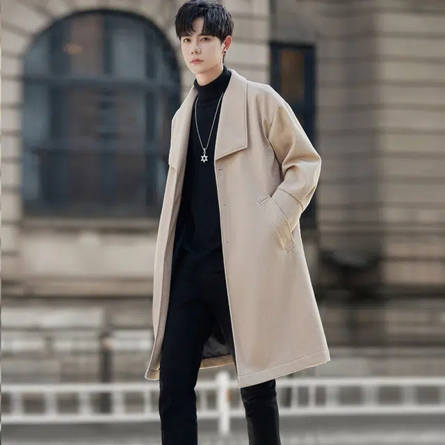 加荣 美式毛呢中长款过膝呢子秋季英伦风雅痞高级感痞帅宽松休闲潮流大衣 男女同款