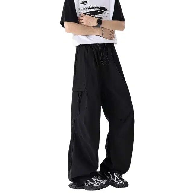 加荣 大口袋户外工装裤男夏季轻薄透气潮牌青少年出行通勤百搭男裤美式机能宽松休闲痞帅直筒阔腿裤长裤 男女同款