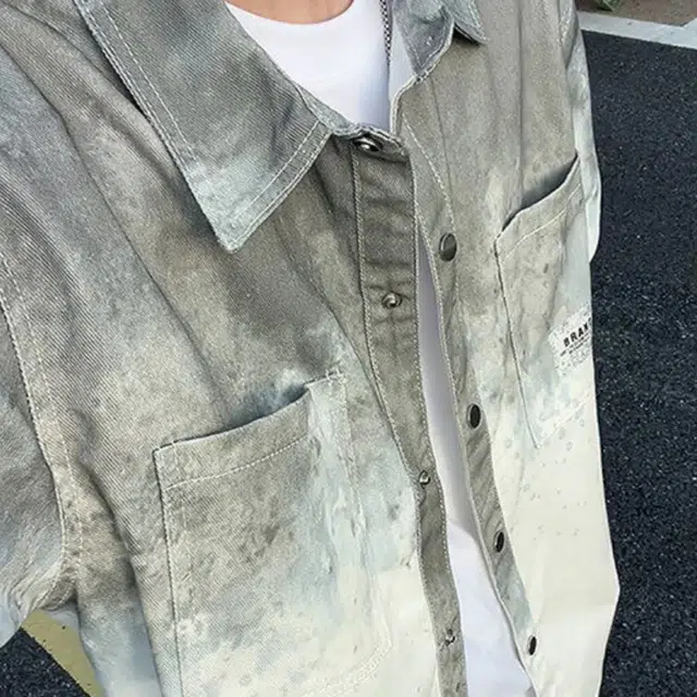 加荣 青少年夏季薄款透气大码美式复古潮牌尖领男孩帅气初高中学生大童短袖衬衫 男女同款