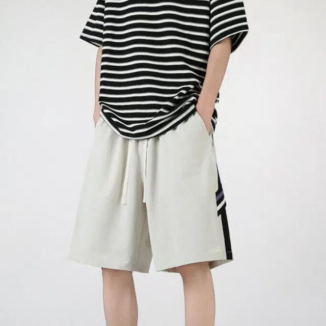 加荣 薄款透气美式潮牌运动直筒宽松垂感阔腿运动夏季五分裤休闲短裤 男女同款