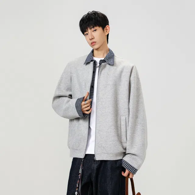 加荣 美式复古假两件拼接宽松百搭休闲松弛感老钱风长袖时尚高级感夹克外套 男女同款