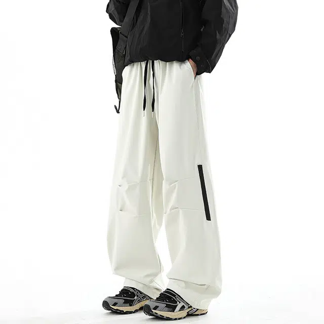 加荣 直筒薄款透气宽松青少年户外百搭宽松潮牌休闲裤 男女同款