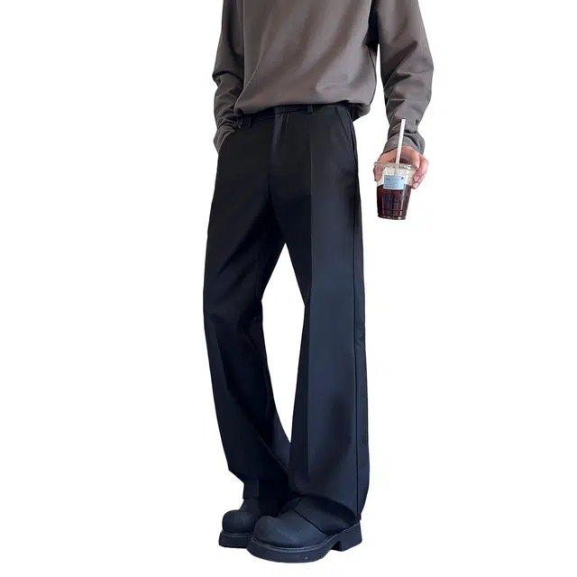 加荣 美式高街纯色简约休闲青少年日常出行通勤百搭宽松潮牌高级感直筒西装裤 男女同款