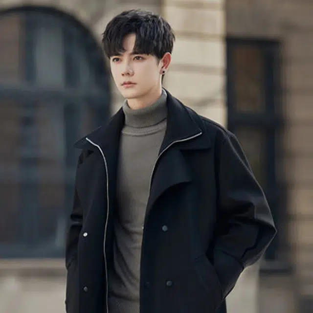 加荣 假两件宽松休闲痞帅英伦风百搭中长款大衣 男女同款