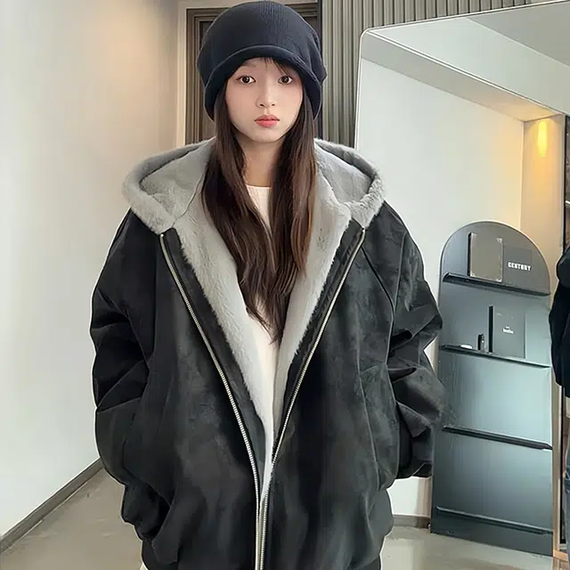 加荣 美式连帽时尚高级感慵懒感棉服 男女同款