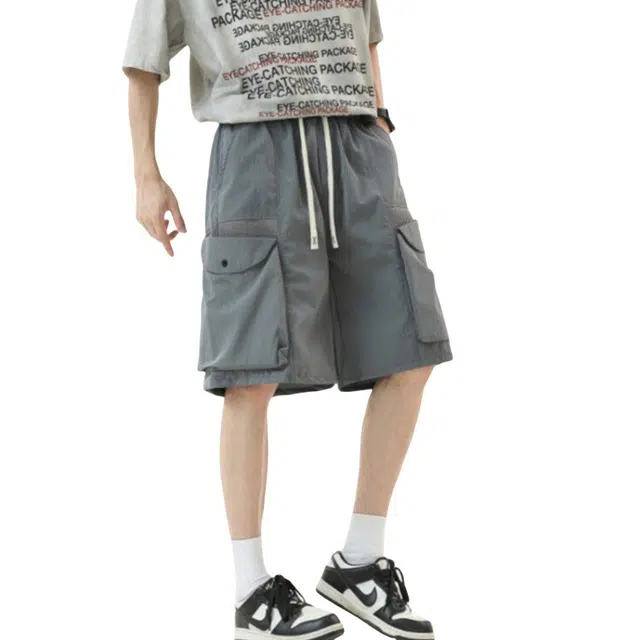 加荣 大口袋网眼透气薄款潮流百搭工装短裤 男女同款