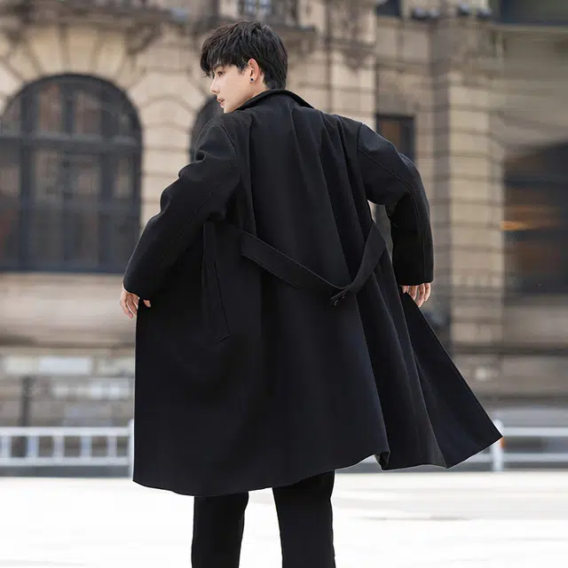 加荣 毛呢中长款过膝呢子秋季英伦风时尚高级感慵懒风松弛感纯色基础款休闲百搭大衣 男女同款