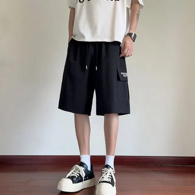 加荣 美式凉感冰丝透气青少年户外伞兵薄款速干沙滩裤宽松阔腿五分工装短裤 男女同款