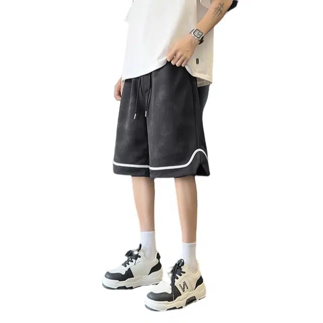 加荣 凉感透气宽松扎染设计舒适百搭休闲短裤 男女同款