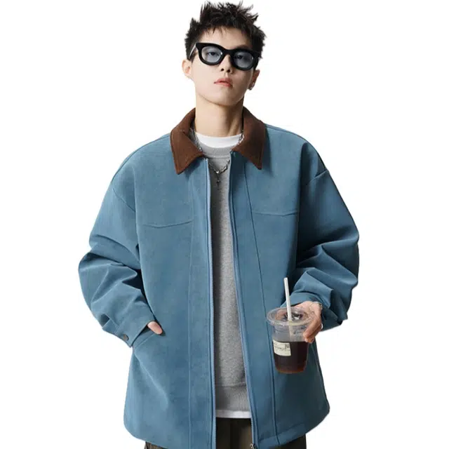 加荣 美式街头纯色复古简约高级感大气套头男装青少年帅气学生潮流春秋季宽松舒适情侣休闲百搭日常穿搭基础男士上衣 男女同款