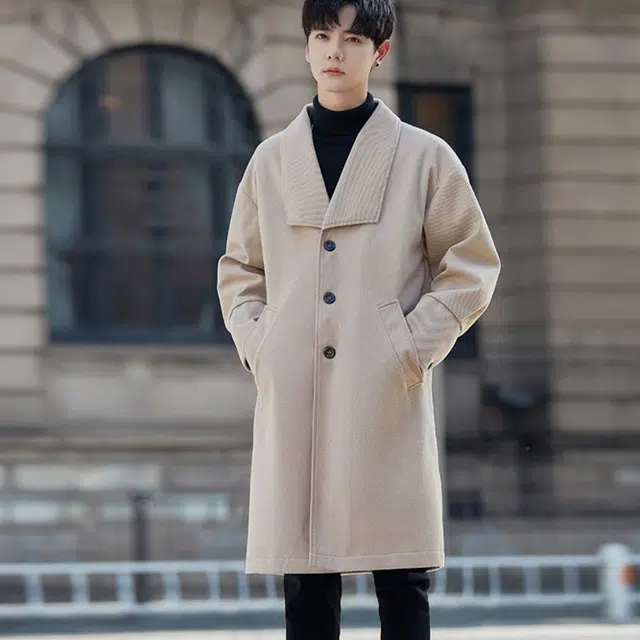 加荣 美式毛呢中长款过膝呢子秋季英伦风雅痞高级感痞帅宽松休闲潮流大衣 男女同款