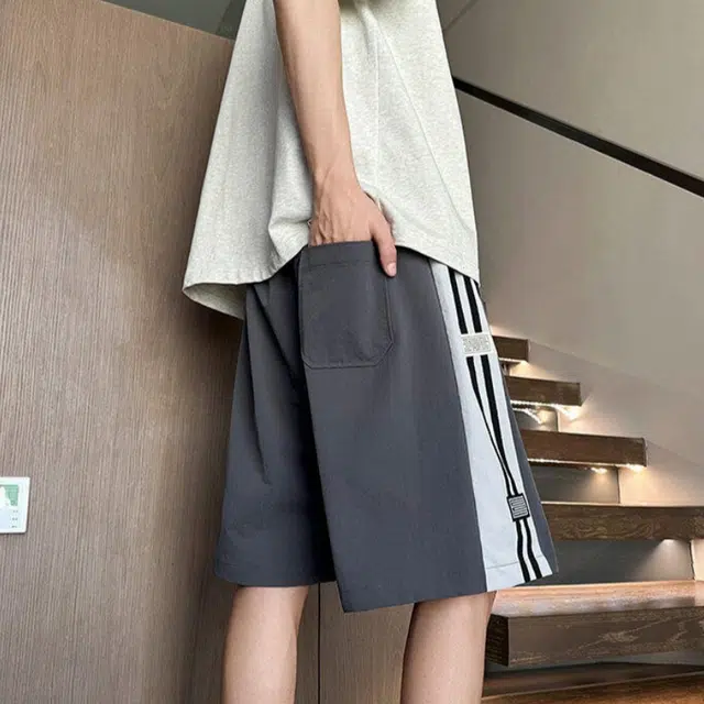 加荣 时尚百搭简约宽松基础款五分裤休闲短裤 男女同款