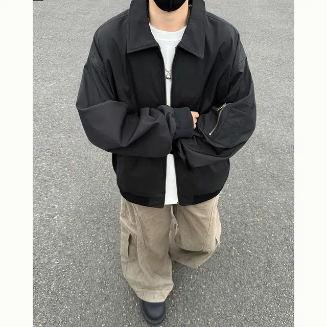 加荣 美式翻领飞行夹克男秋季休闲百搭棒球服男高街工装衣男款青少年痞帅男装上衣小众设计感外衣男士时尚高级感外套 男女同款