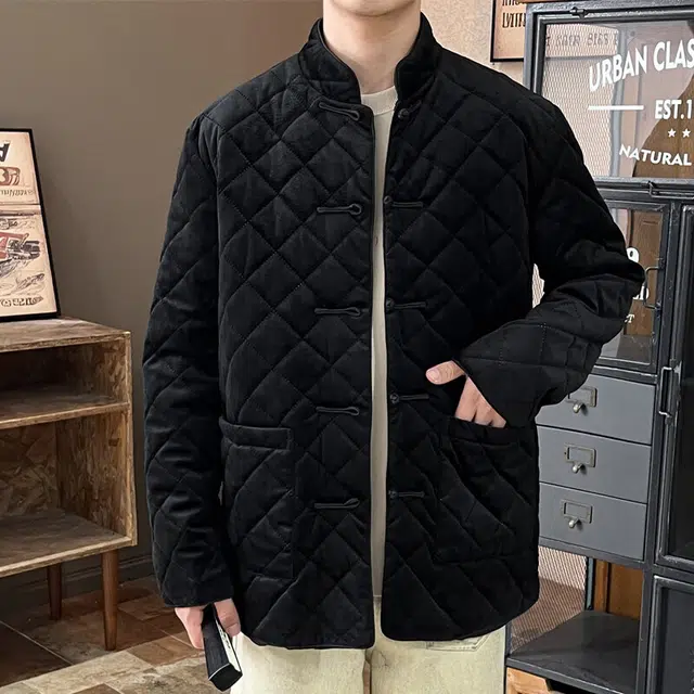 加荣 中国风丽复古菱形格棉新中式宽松唐装盘扣汉服休闲百搭棉衣慵懒感时尚高级感棉服 男女同款