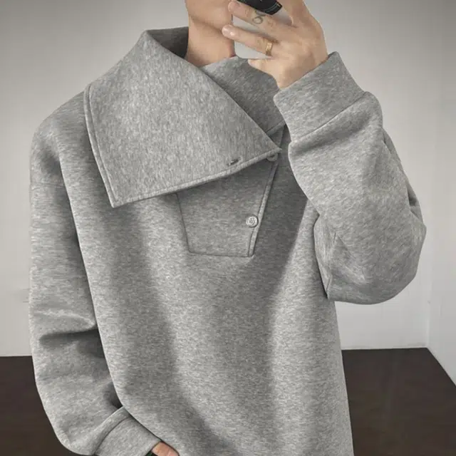 加荣 美式男装垫肩外套秋季高级感小众设计开襟纽领感长袖恤老钱风宽松痞帅高立领防风卫衣青少年帅气学生潮流上衣 男女同款