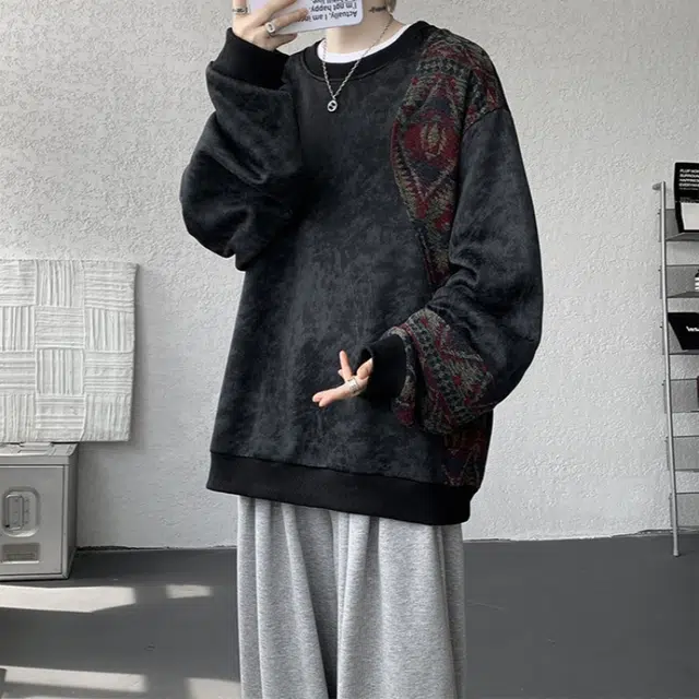 加荣 新中式拼接套头潮牌舒适百搭长袖卫衣 男女同款