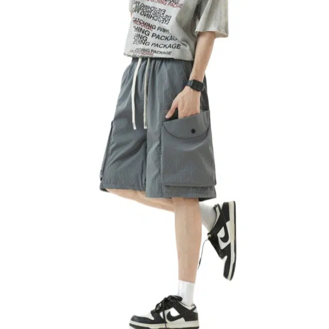 加荣 大口袋网眼透气薄款潮流百搭工装短裤 男女同款