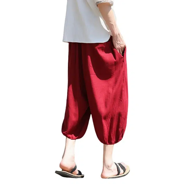 加荣 新中式薄款透气潮流青少年哈伦裤百搭宽松直筒阔腿裤休闲短裤 男女同款