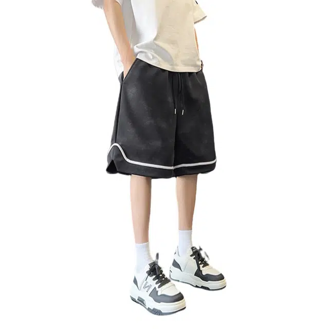 加荣 凉感透气宽松扎染设计舒适百搭休闲短裤 男女同款