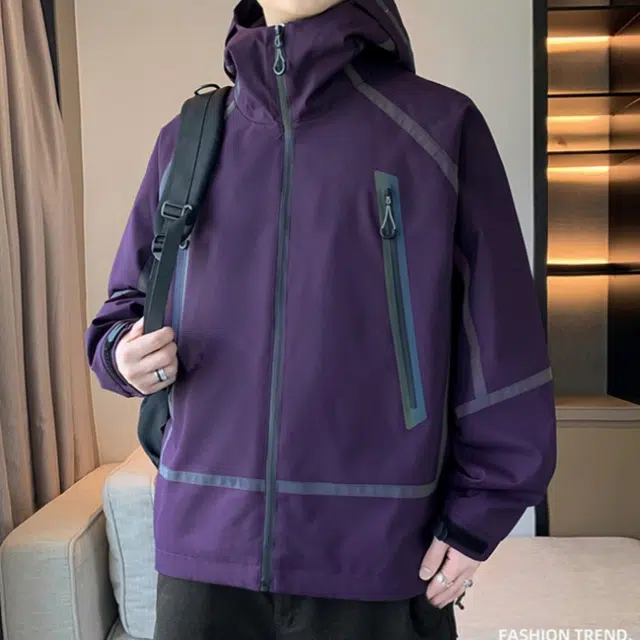 加荣 潮牌时尚连帽小众设计感机能口袋防水外衣户外休闲百搭运动服痞帅潮流上衣通勤高级感夹克外套 男女同款
